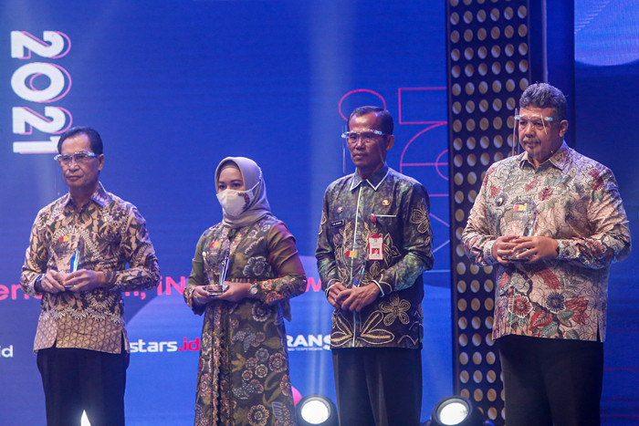 Penghargaan Kepala Daerah Inovatif (KDI) 2021 di INews Tower, Jakarta, Jumat (5/11/2021) malam.