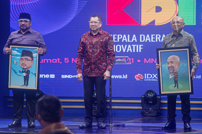 Penghargaan Kepala Daerah Inovatif (KDI) 2021 di INews Tower, Jakarta, Jumat (5/11/2021) malam.