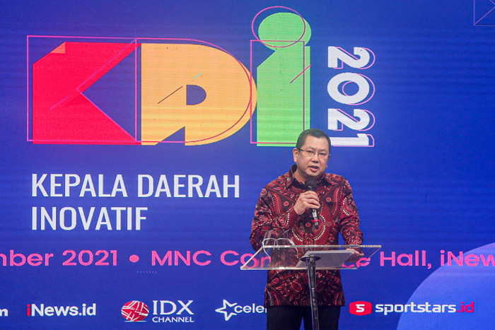 Penghargaan Kepala Daerah Inovatif (KDI) 2021 di INews Tower, Jakarta, Jumat (5/11/2021) malam.