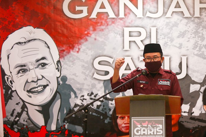 GARIS menggelar deklarasi dukungan kepada Gubernur Jawa Tengah, Ganjar Pranowo maju sebagai calon presiden 2024 di Jakarta, Rabu (10/11/2021).