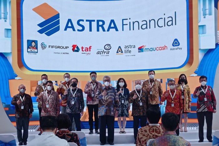Booth Astra Financial dan Logistic pada event GIIAS yang berlangsung pada 11-21 November 2021 di ICE BSD City, Tangerang Selatan, Kamis (11/11/2021).