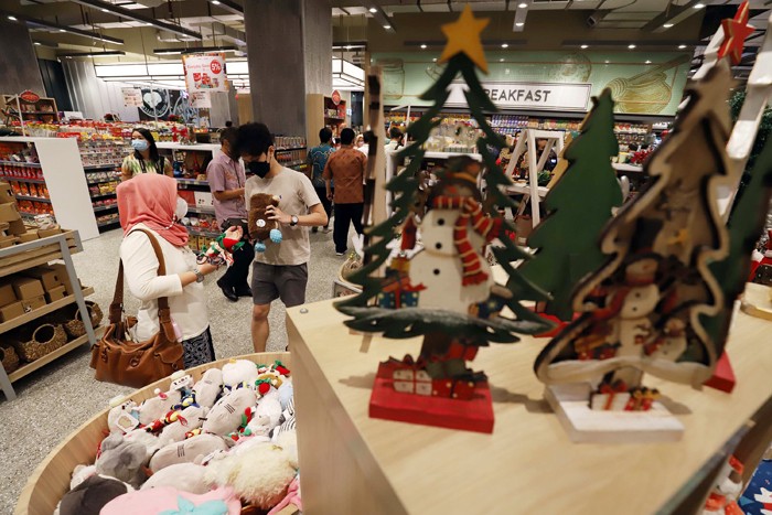 Pembukaan Ranch Market di Lippo Mal Puri, Jakarta, Jumat (12/11/2021).