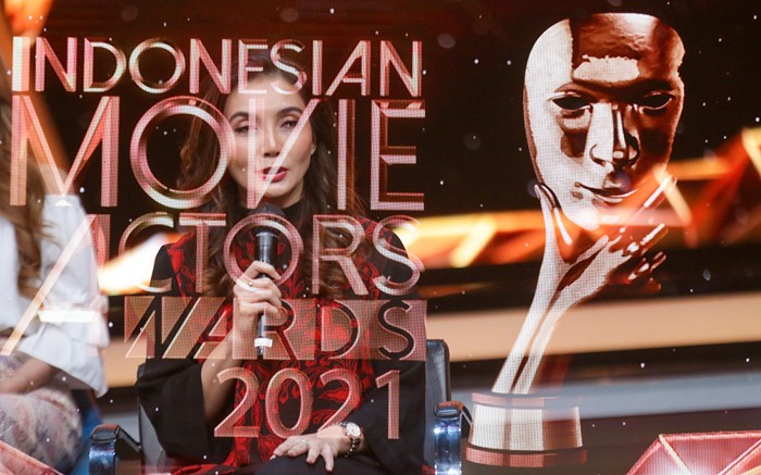 Konferensi pers Inonesian Movie Actors Awards (IMAA) 2021 di Studo 10, MNC Studios, Kebon Jeruk, Jakarta Barat, Selasa (16/11/2021).