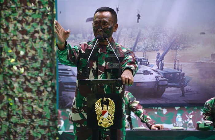 Latihan Puncak Antar Kecabangan (Latancab) TNI AD Kartika Yudha 2021 yang dilaksanakan di Pusat Latihan Tempur (Puslatpur) Kodiklatad, Martapura.
