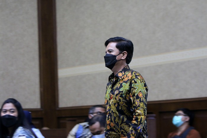 Yoory Corneles Pinontoan menjalani sidang lanjutan di Pengadilan Tiipikor, Jakarta, Kamis (25/11/2021).
