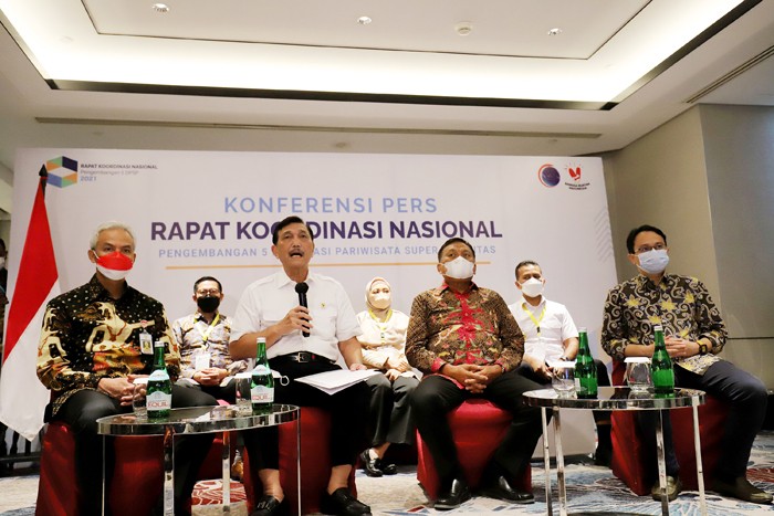 Rapat Koordinasi Nasional Pengembangan Lima Destinasi Pariwisata Super Prioritas (Rakornas Lima DPSP), Jakarta, Rabu (1/12/2021).