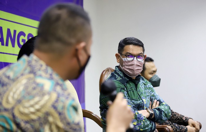 Diskusi Empat Pilar MPR di Media Center, Nusantara III, Kompleks Parlemen MPR/DPR-DPD, Senayan, Jakarta, Senin (6/12/2021).