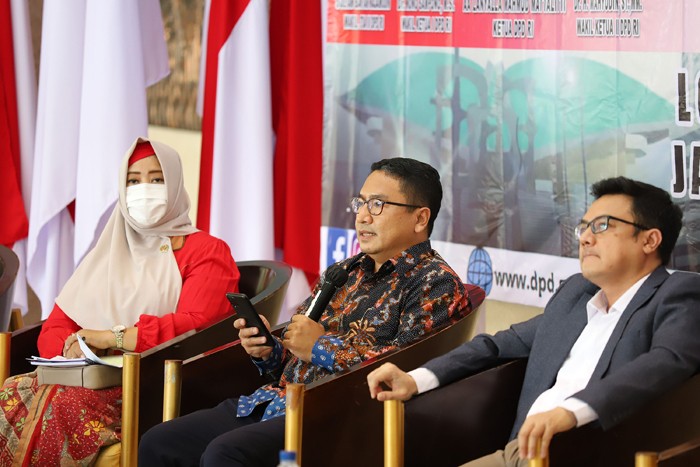 Dialog Kebangsaan DPD RI di Kompleks Parlemen, Senayan, Jakarta, Rabu (8/12/2021).