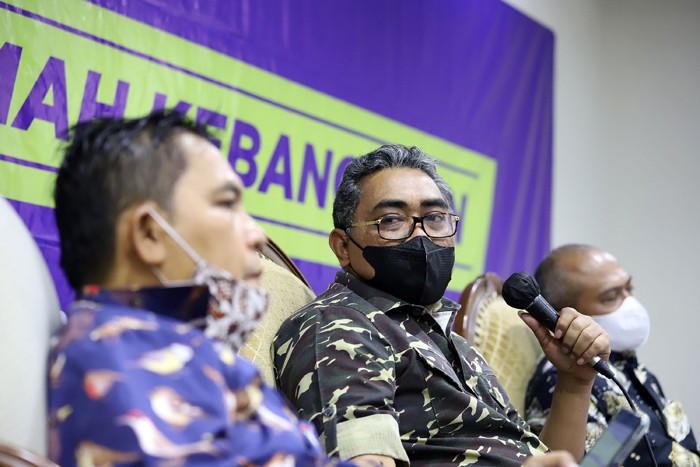 Diskusi Empat Pilar MPR di Medial Center, Nusantara II, Kompleks Parlemen MPR/DPR-DPD, Senayan, Jakarta, Rabu (8/12/2021).