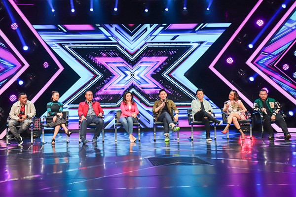 Konferensi pers program X Factor Indonesia di Studio 17, MNC Studios, Kebon Jeruk, Jakarta Barat, Kamis (9/12/2021).