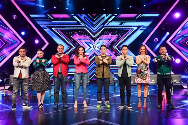 Konferensi pers program X Factor Indonesia di Studio 17, MNC Studios, Kebon Jeruk, Jakarta Barat, Kamis (9/12/2021).
