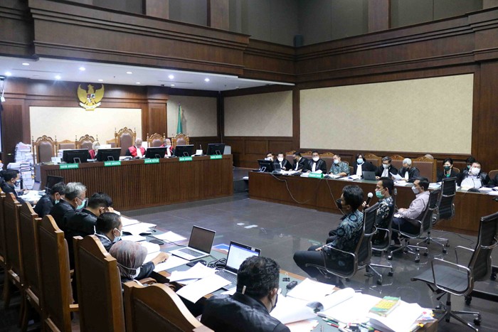 Sidang lanjutan korupsi pengadaan tanah Munjul di Pengadilan Tipikor, Jakarta, Kamis (9/12/2021).