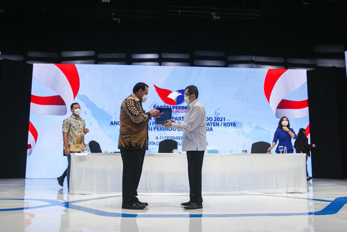 Bimbingan teknis (Bimtek) anggota DPRD provinsi dan kabupaten/kota Partai Perindo se-Indonesia di Jakarta Concert Hall, iNews Tower.