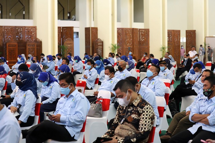 Ketua MPR RI Bambang Soesatyo saat memberikan materi Sosialisasi 4 Pilar MPR RI di Nusantara IV, Kompleks Parlemen MPR/DPR-DPD, Senayan.