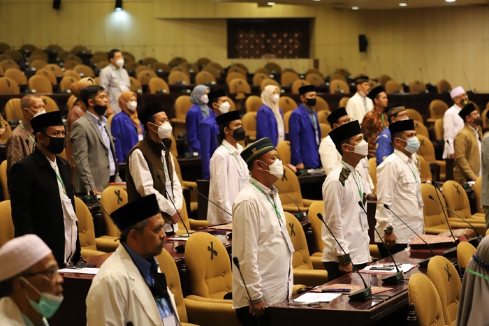 Seminar Nasional Kebangsaan Muballigh Indonesia di Nusantara V, Kompleks Parlemen MPR/DPR-DPD, Senayan, Jakarta, Kamis (9/12/2021).