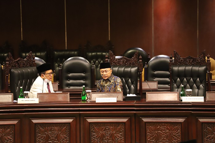 Seminar Nasional Kebangsaan Muballigh Indonesia di Nusantara V, Kompleks Parlemen MPR/DPR-DPD, Senayan, Jakarta, Kamis (9/12/2021).