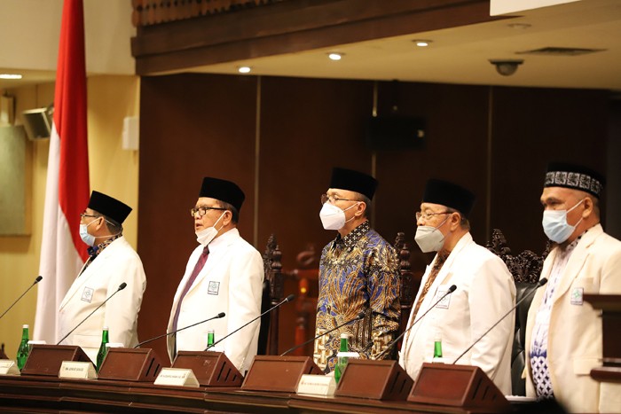Seminar Nasional Kebangsaan Muballigh Indonesia di Nusantara V, Kompleks Parlemen MPR/DPR-DPD, Senayan, Jakarta, Kamis (9/12/2021).
