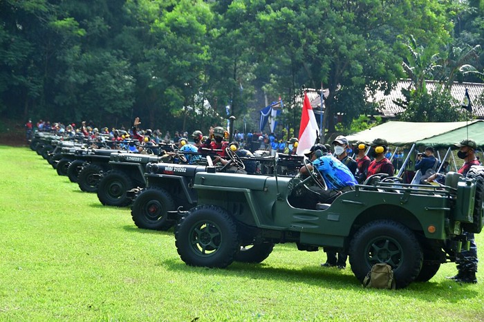 Perlombaan menembak Kasal Cup 2021 di Lapangan Tembak Jusman Puger Kesatrian Marinir Hartono, Cilandak, Jakarta Selatan, Sabtu (11/12/2021).