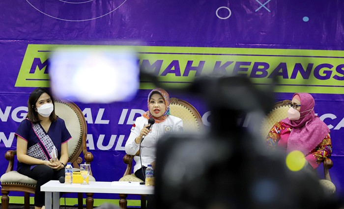 Diskusi Empat Pilar MPR di Media Center, Nusantara III, Kompleks Parlemen MPR/DPR-DPD, Senayan, Jakarta, Senin (13/12/2021).