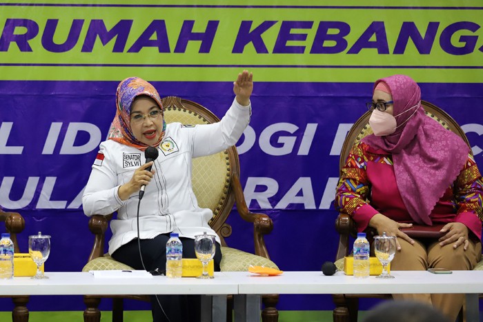 Diskusi Empat Pilar MPR di Media Center, Nusantara III, Kompleks Parlemen MPR/DPR-DPD, Senayan, Jakarta, Senin (13/12/2021).