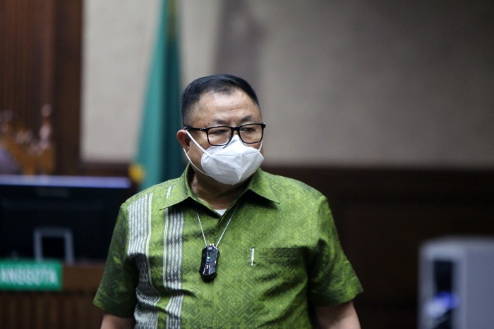 Sidang lanjutan dalam kasus korupsi di PT Asabri di Pengadilan Tipikor, Jakarta, Rabu (15/12/2021).