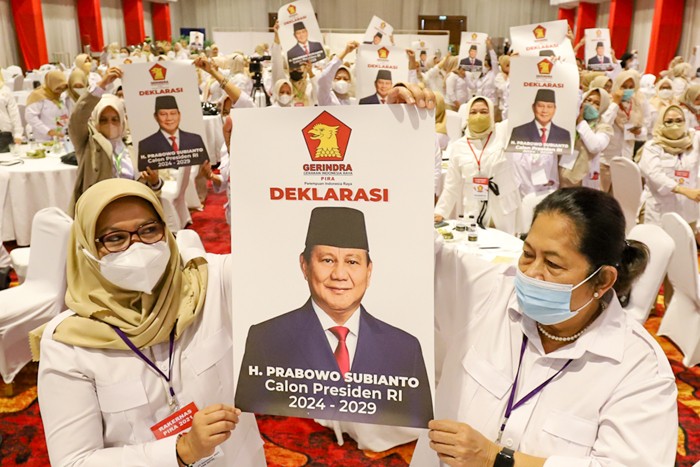 Rakernas Perempuan Indonesia Raya (PIRA) sayap partai perempuan Partai Gerindra di Jakarta, Rabu (22/12/2021).