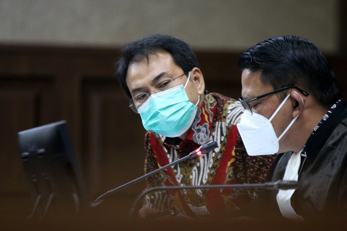 Terdakwa Mantan Wakil ketua DPR RI Azis Syamsuddin menjalani sidang di pengadilan Tipikor, Jakarta Kamis (23/12/2021).