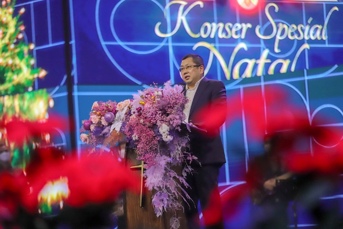 Ibadah Natal 2021 di Studio RCTI+, MNC Studios, Kebon Jeruka, Jakarta Barat, Kamis (9/12/2021) malam.