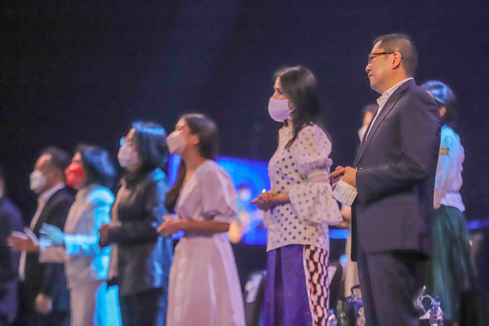 Ibadah Natal 2021 di Studio RCTI+, MNC Studios, Kebon Jeruka, Jakarta Barat, Kamis (9/12/2021) malam.