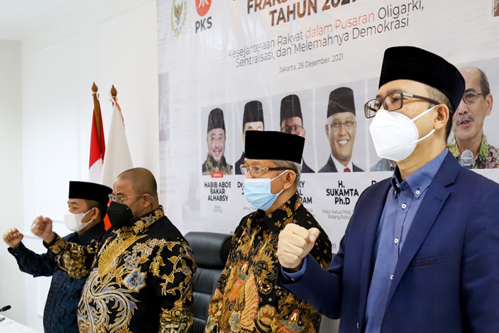 Evaluasi akhir tahun Fraksi tahun 2021 di Jakarta, Selasa (28/12/2021).