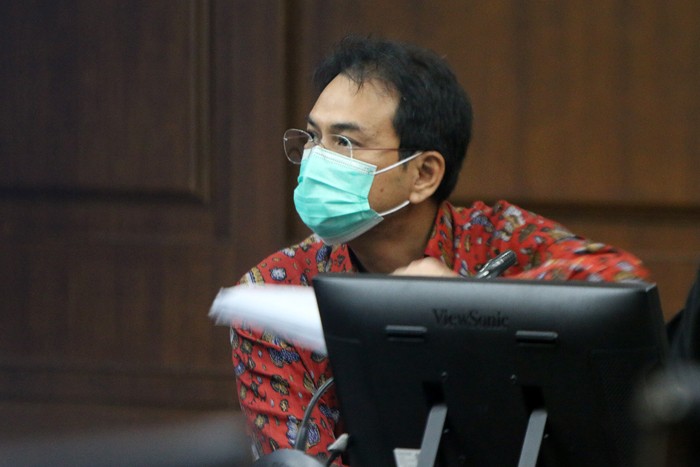 Terdakwa Mantan Wakil ketua DPR RI Azis Syamsuddin menjalani sidang lanjutan di Pengadilan Tipikor, Jakarta, Kamis (30/12/2021).