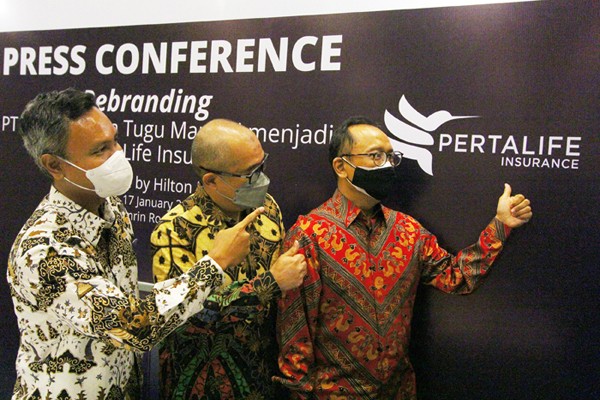 Konferensi pers Rebranding PT Asuransi Jiwa Tugu Mandiri menjadi PT Perta Life Insurance di Jakarta, Senin (17/1/2022).