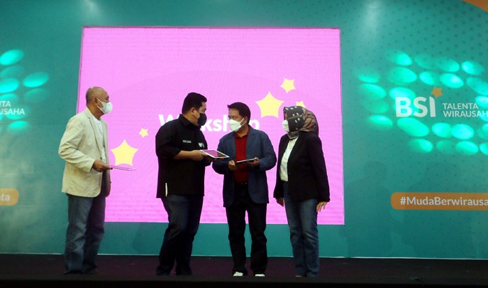 Peluncuran program Talenta Wirausaha BSI di gedung Smesco, Jakarta, Rabu (19/1/2022).