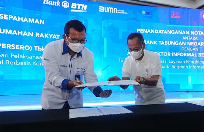 Penandatanganan kerja sama tentang Penyusunan Kajian Dalam Rangka Persiapan Pelaksanaan Pembiayaan Perumahan Kepada Segmen Pekerja Informal Berbasis Komunitas.