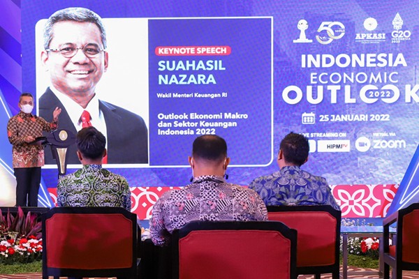 Webinar “Momentum Presidensi G20 untuk Akselerasi Pemulihan Ekonomi” di Jakarta, Selasa (25/1/2022).
