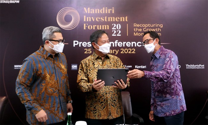 Pemaparan perhelatan Mandiri Investment Forum (MIF) 2022 pada 9 Februari 2022 mendatang di Jakarta, Selasa (25/1/2022).