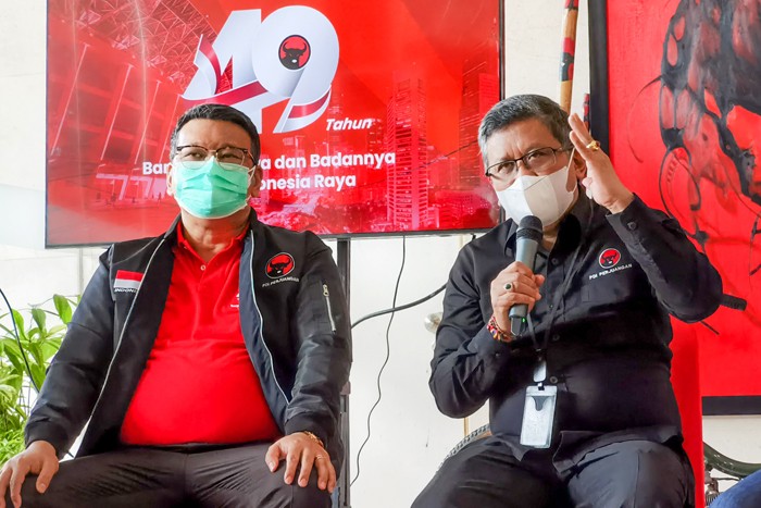 Banteng Ride & Night Run 2022, dalam rangka perayaan HUT Ke-49 PDI Perjuangan di Jakarta, Kamis (27/1/2022).