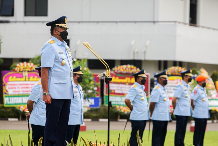 Kepala Staf Angkatan Udara Marsekal TNI Fadjar Prasetyo saat menjadi inspektur upacara peresmian Komando Operasi Udara Nasional (Koopsudnas).
