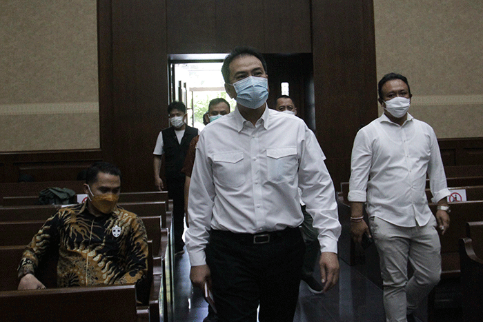 Terdakwa mantan Wakil Ketua DPR Azis Syamsuddin, menjalani sidang lanjutan dengan agenda pembacaan nota pembelaan alias pledoi, di Pengadilan Tipikor.