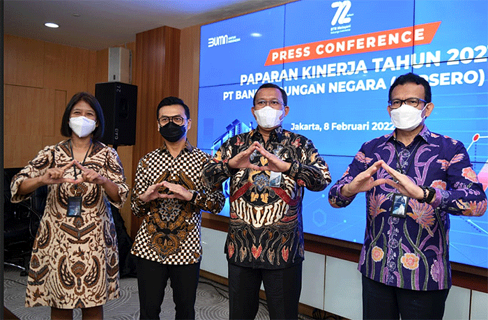 Pemaparan kinerja perseroan tahun 2021 di Jakarta, Selasa (8/2/2022).