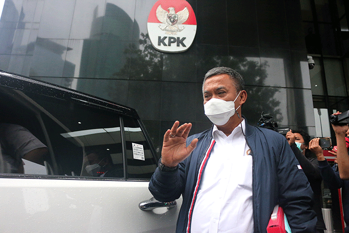 Ketua DPRD DKI Jakarta Prasetyo Edi Marsudi, menjalani pemeriksaan di Gedung KPK Merah Putih, Jakarta, Selasa (8/2/2022).