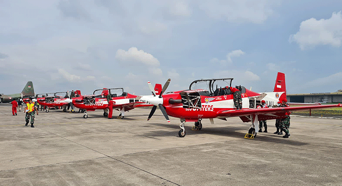 Tim aerobatik TNI AU Jupiter Aerobaric Team (JAT), memulai perjalanan ke ajang internasional Singapore Air Show (SAS) 2022.