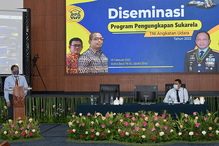 Kasau Marsekal TNI Fadjar Prasetyo, menegaskan komitmen TNI AU dalam mendukung dan menyukseskan Program Pengungkapan Sukarela (PPS) yang dicanangkan pemerintah.
