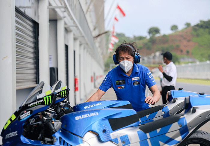 Suasana jelang tes Pramusim MotoGP di Sirkuit Mandalika, Lombok Tengah, NTB, Kamis (10/2/2022).