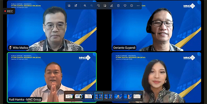 Public Exspose - Insidentil PT MNC Kapital Indonesia Tbk (BCAP) yg diselenggarakan secara daring. Selasa (15/3/2022).