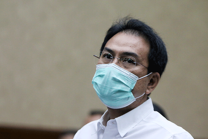 Terdakwa mantan Wakil Ketua DPR RI Azis Syamsuddin menjalani sidang putusan di Pengadilan Tipikor, Jakarta, Kamis  (17/2/2022).