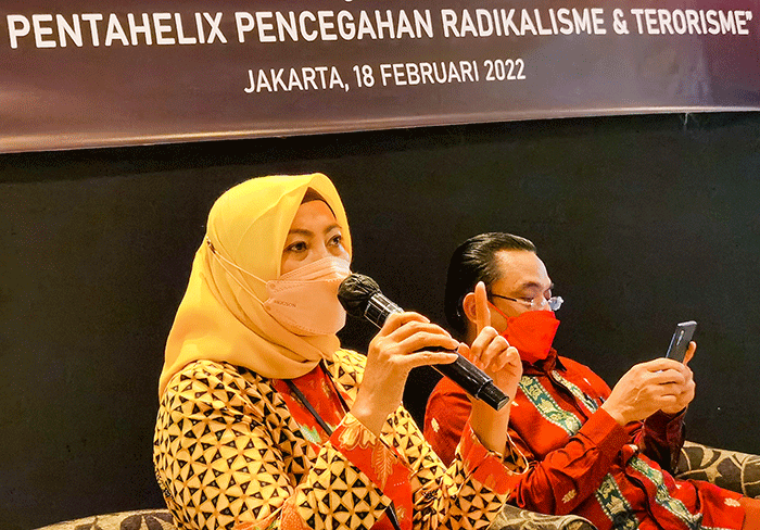 Sharing Session BNPT Bersama Media Massa Dengan Tema Konsep Pentahelix Pencegahan Radikalisme & Teroriame di Jakarta, Jumat, (18/2/2022).