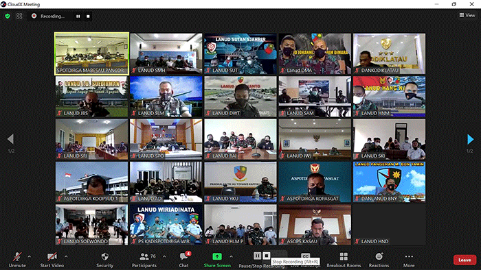 Kasau Marsekal TNI Fadjar Prasetyo, melalui video konferensi, menyampaikan apresiasinya atas pelaksanaan rekonsiliasi dua organisasi Putra Putri AU.