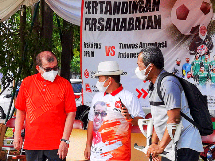 Pertandingan persahabatan antara Fraksi PKS DPR RI melawan Tim Nasional Garuda Sepak Bola Amputasi Indonesia.