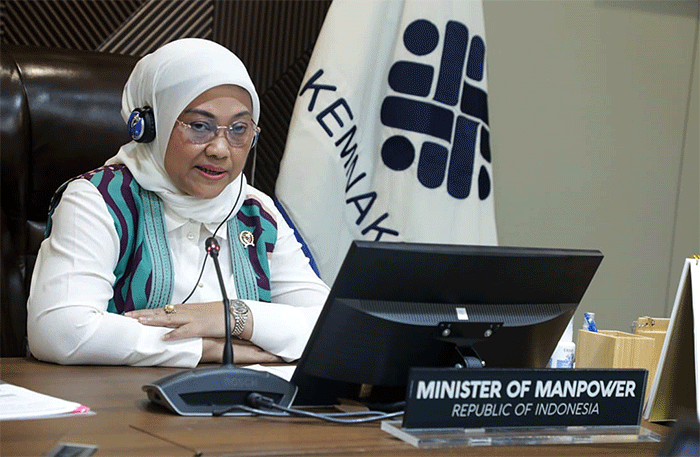 Menaker Ida Fauziyah, meminta kandidat Direktur Jenderal ILO, Muriel Penicaud, agar mendukung strategi prioritas pembangunan ketenagakerjaan Indonesia.